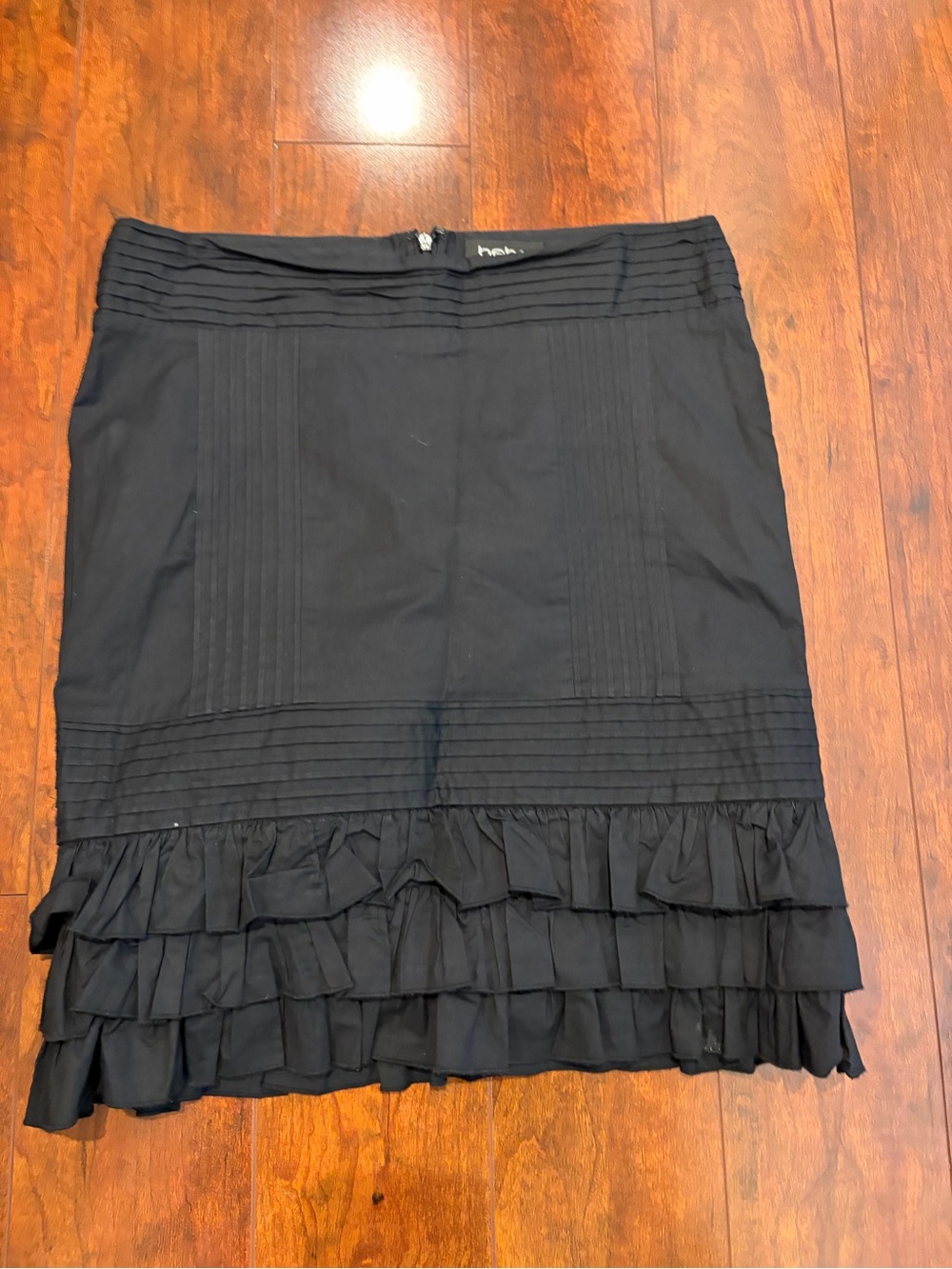 bebe Black Pencil Skirt with Ruffle Hem